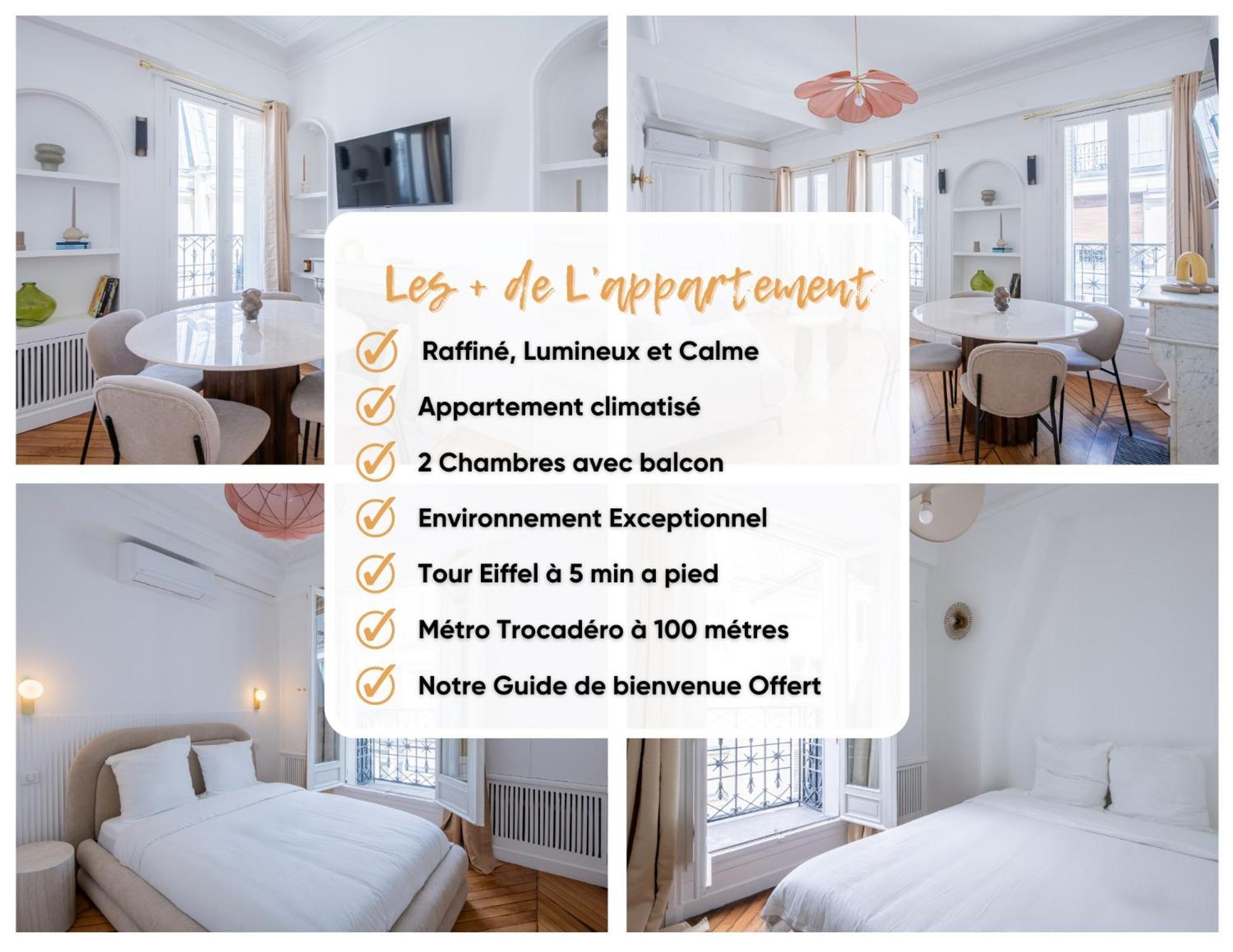 Appartamento Le Trocadero - 5 Minutes A Pied De La Tour Eiffel - Place Trocadero - 5 Personnes - Cadre Exceptionnel - Entierement Climatise Parigi